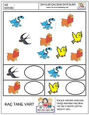 okul öncesi çocuklar için sayı kavramı ile ilgili çalışma sayfaları